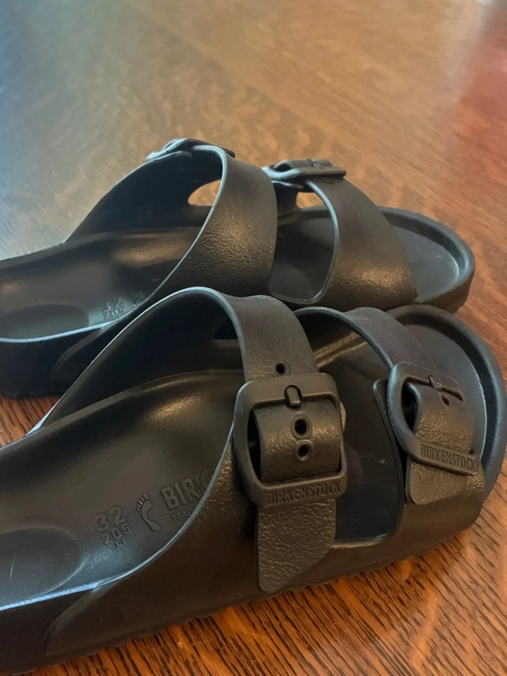 Birkenstock Kids Black Two-Buckle Sandals